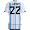 Camiseta de fútbol Argentina L. MARTINEZ 22 Primera Equipación Mundial 2022 - Hombre